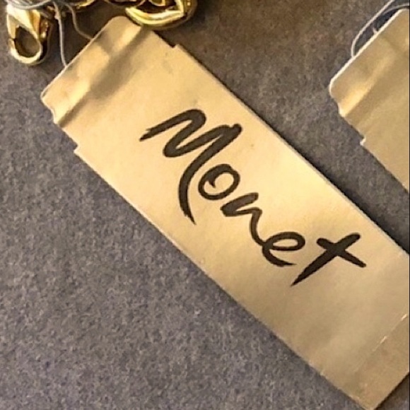 PAPER CLIP NECKLACE GOLD CHAIN 25” NEW VINTAGE MONET 1/2” x 1/4 LINKS ENGRAVED - Picture 9 of 11